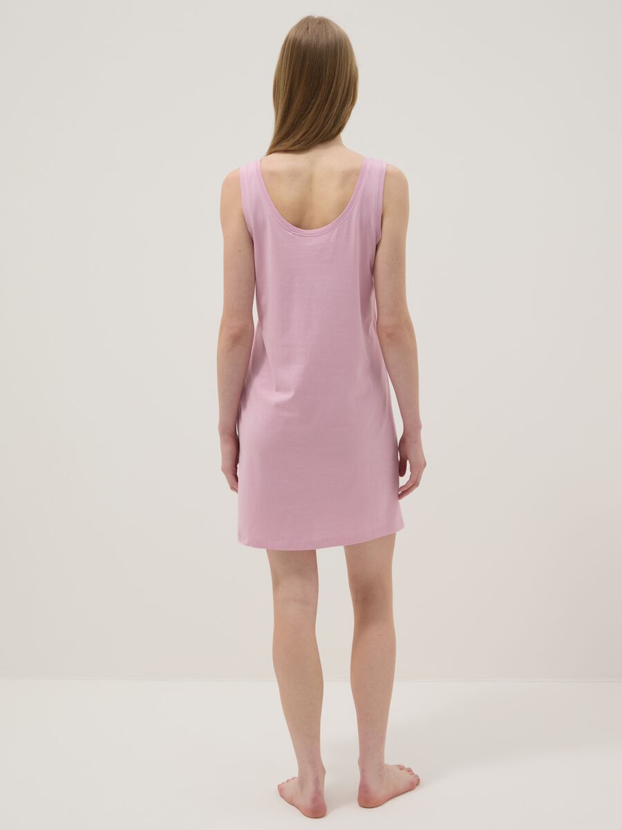 Pink pure cotton nightgown regular fit with strawberries_2