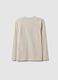 Maglietta beige da ragazzo in puro cotone regular fit con stampa_4