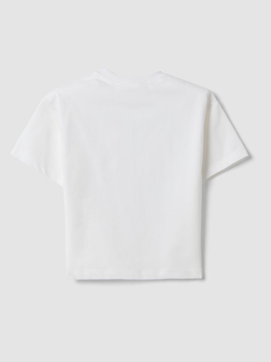 White stretch cotton short-sleeved T-shirt_1