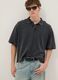 Polo a maniche corte in puro cotone nero regular fit_0