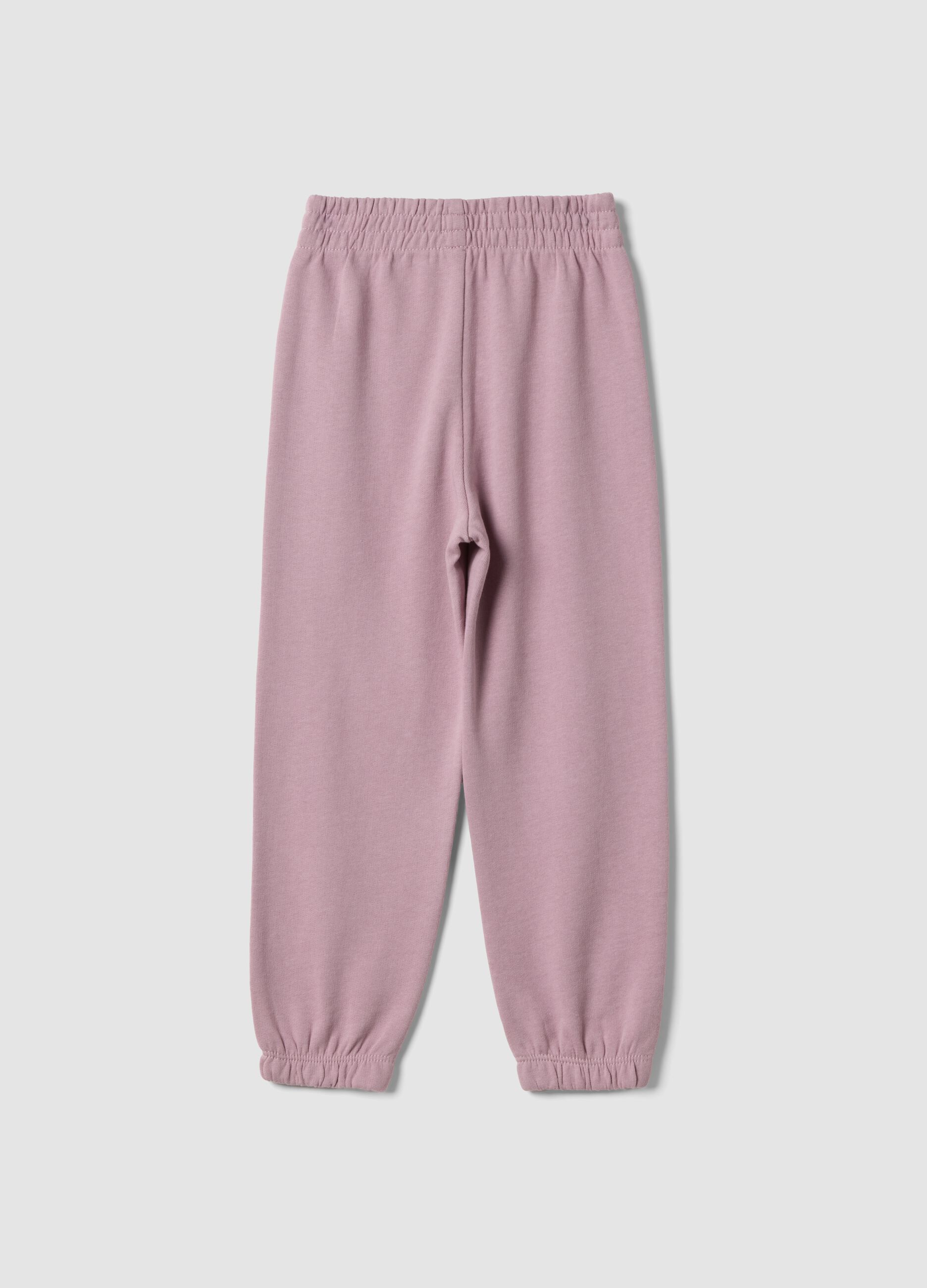 Pink pure cotton girls&rsquo; jogger trousers, regular fit