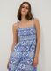 Blue maxi dress in pure cotton with tie straps_1