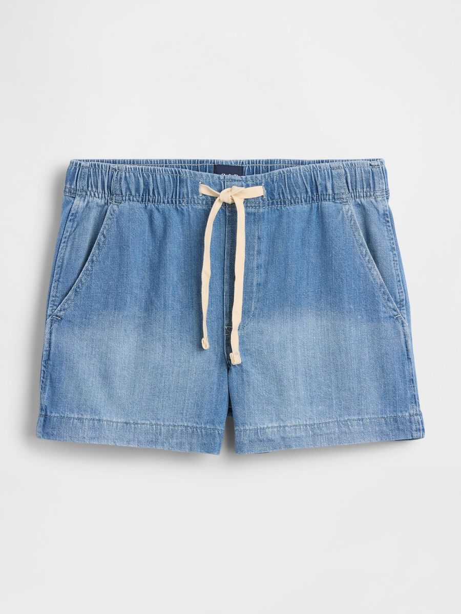 Cotton and lyocell blend denim shorts_1