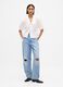 White blouse with short puff sleeves_1
