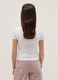 Girl's white fitted stretch cotton t-shirt with slogan_1