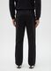 Black cotton blend regular fit chinos_2