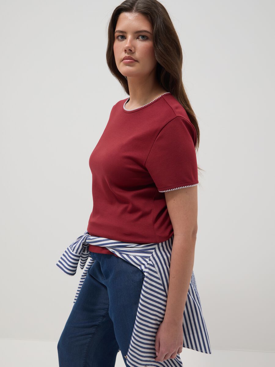 Red pure cotton short sleeve T-shirt regular fit_1