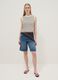Regular-fit striped cotton-blend gilet in black and white_1