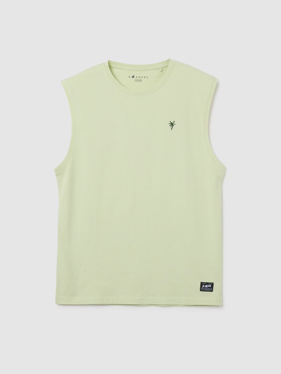 Men&rsquo;s green vest top in 100% cotton with regular fit_4