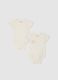 Twin pack newborn white pure cotton bodysuits_0