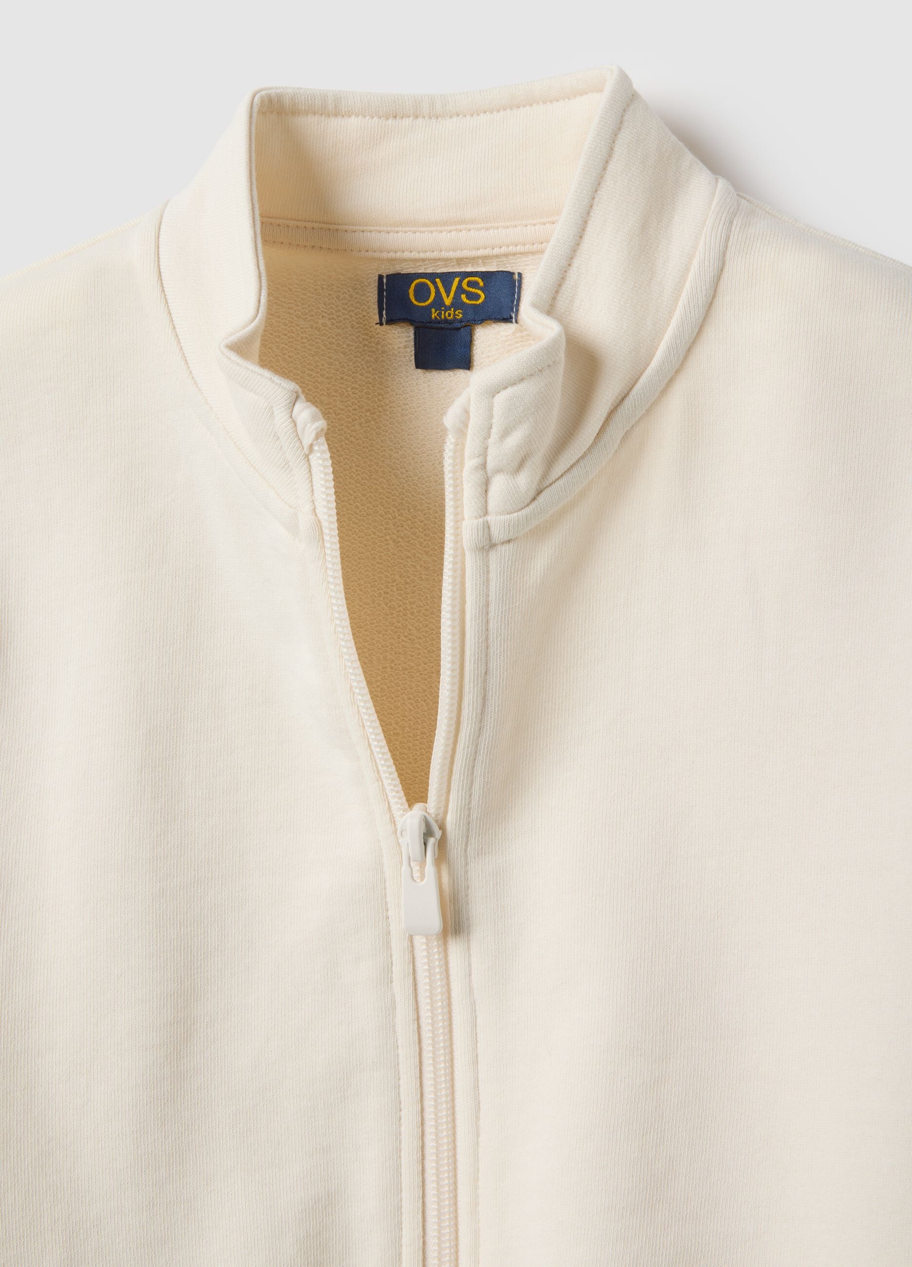Girls' white pure cotton sweatshirt regular fit