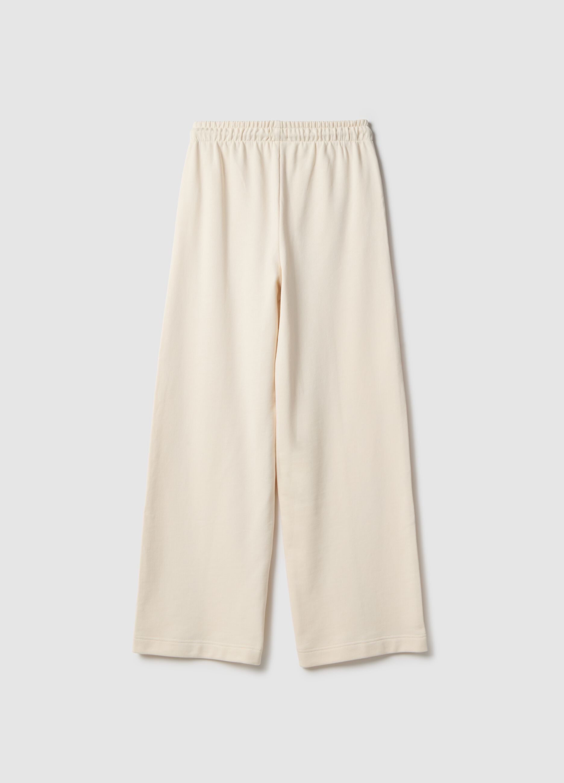Girls' Beige Culotte Trousers in Pure Cotton