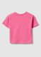 Girls' pink pure cotton boxy fit T-shirt with heart_1