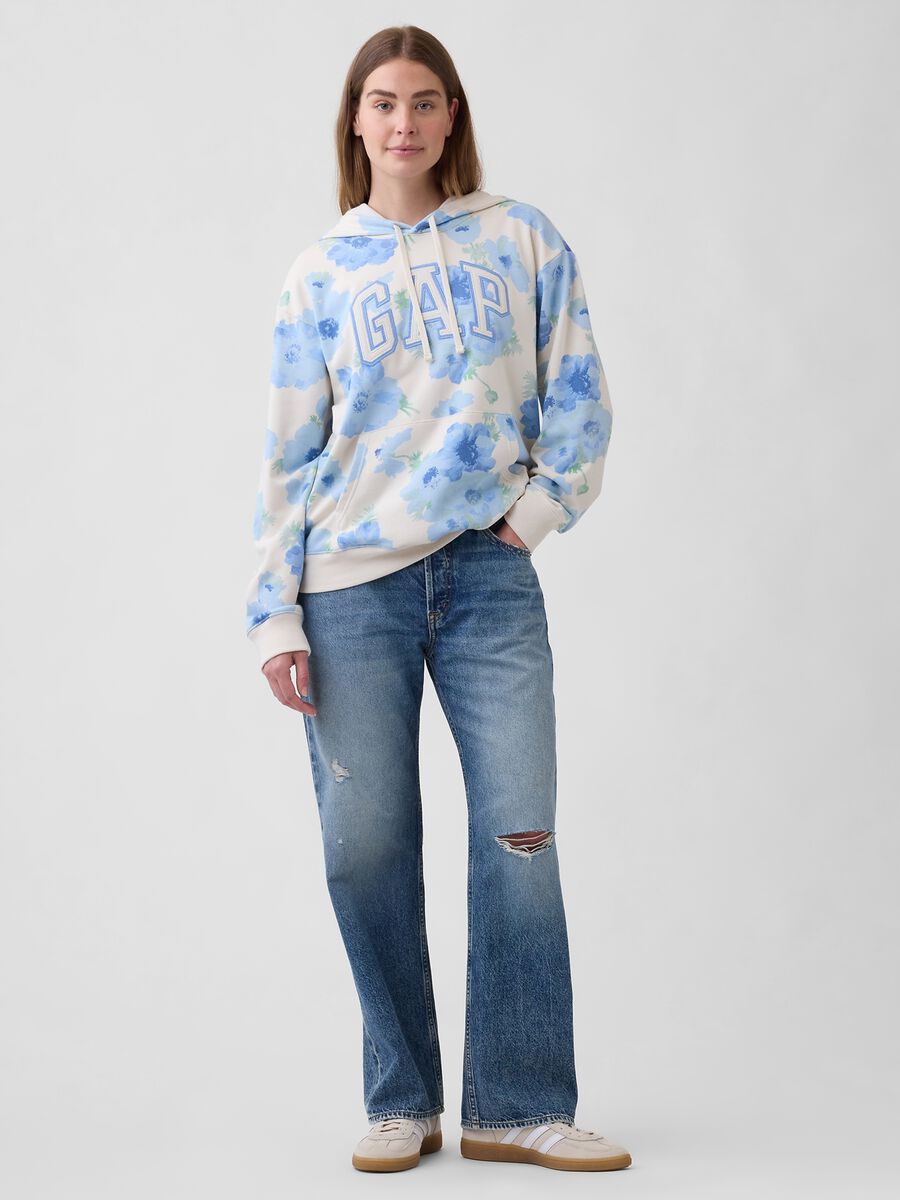 Felpa in misto cotone con logo GAP  e stampa fiori_1