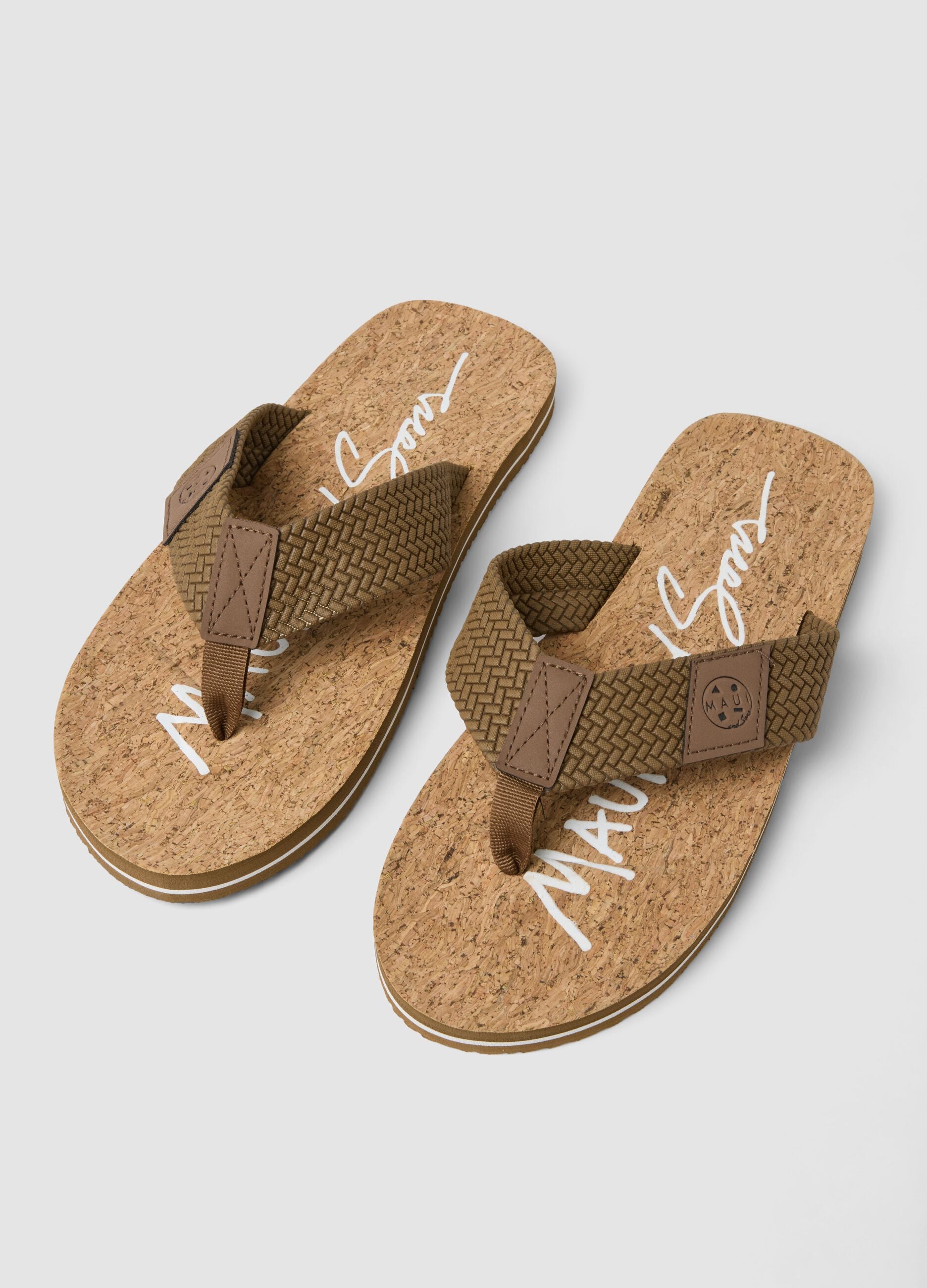 Beige flip-flops with cork sole