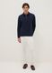 Long sleeve blue pure cotton polo &ndash; regular fit_0