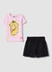 Girls' multicolour stretch cotton set with Peach print_0