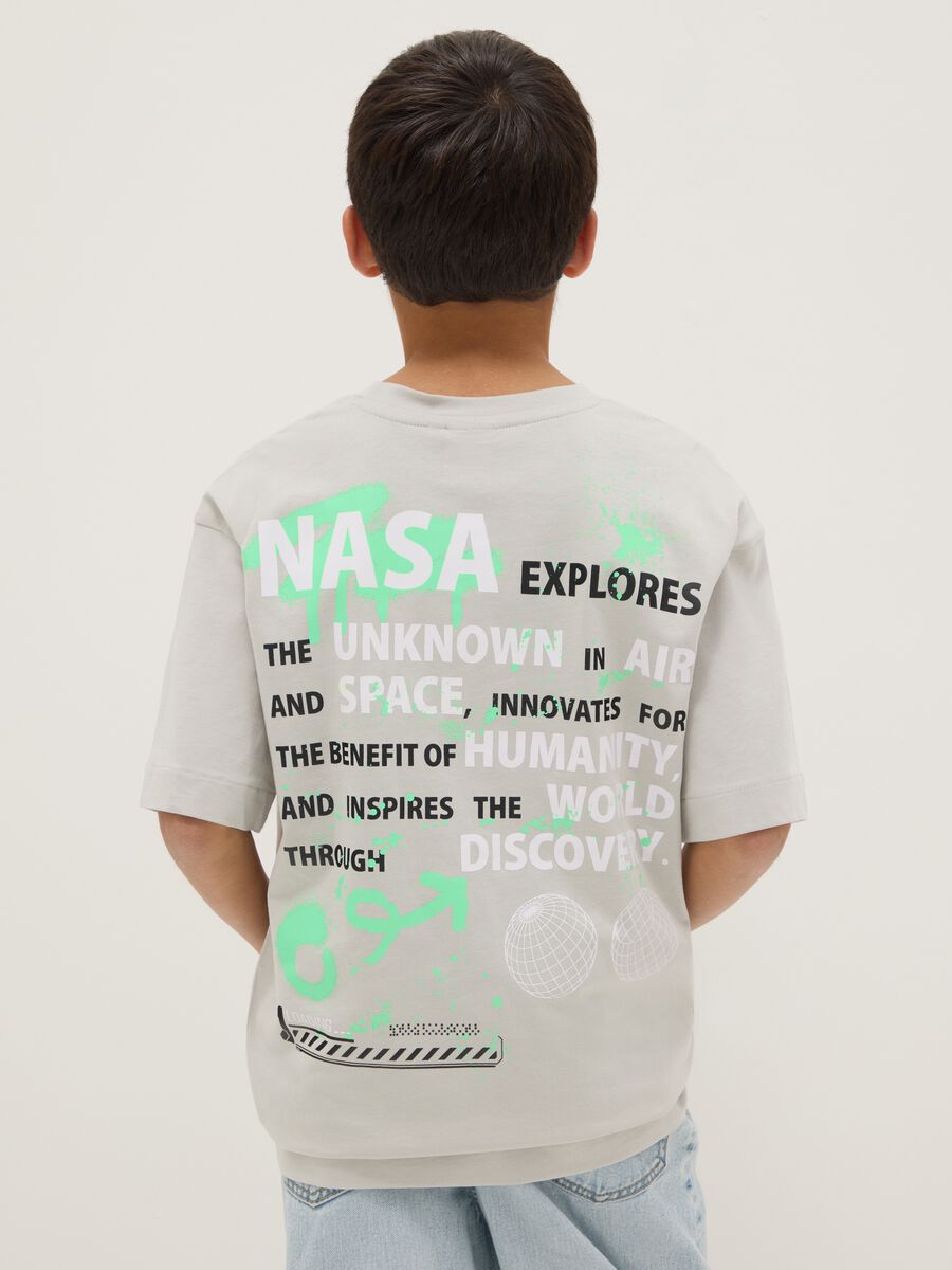 Grey pure cotton oversized boys' t-shirt with logo_1