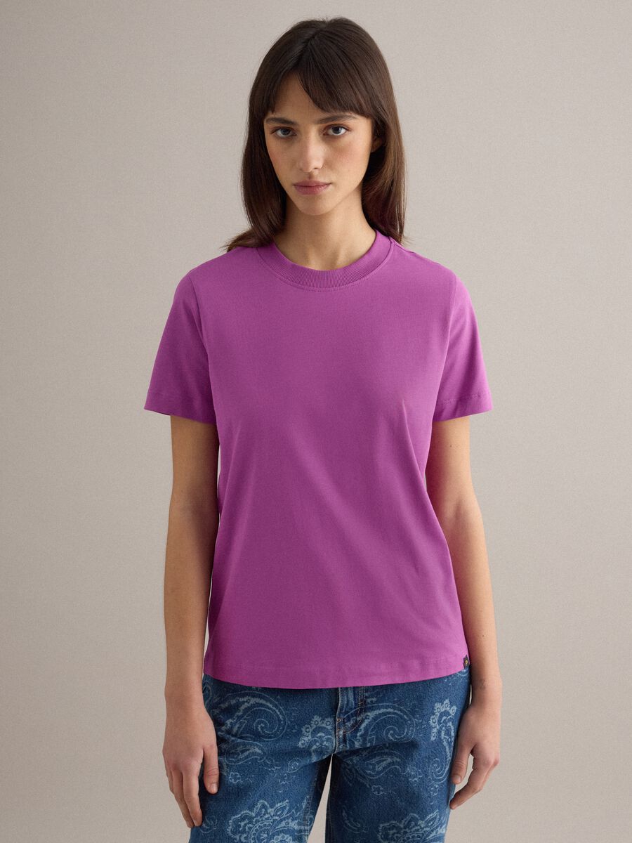 T-shirt viola regular fit in puro cotone Supima_0