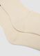 White Stretch Cotton Blend Tennis Socks with Stripes_2