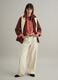 Brown pure cotton regular fit jacket with collar and buttons_1