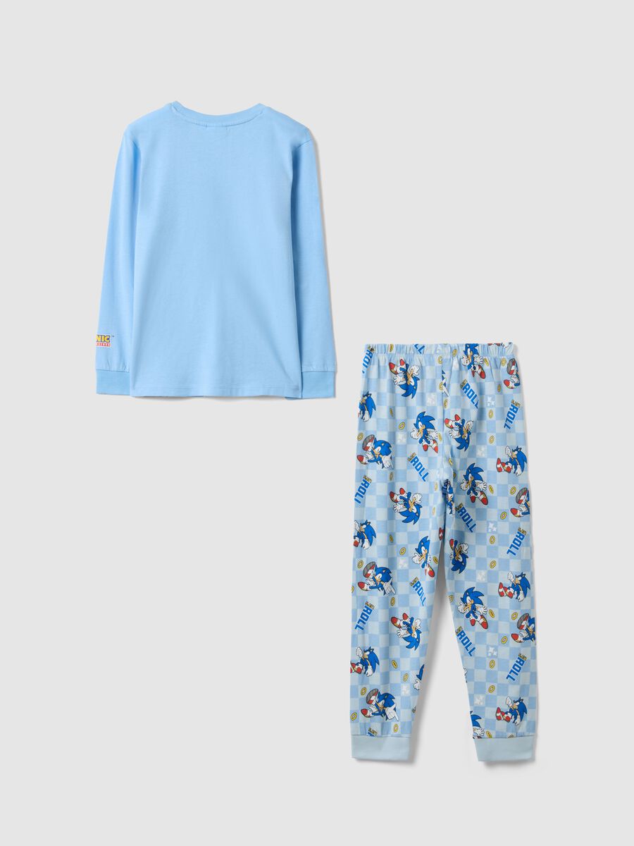 Boy's blue pure cotton pyjamas regular fit with Sonic print_1