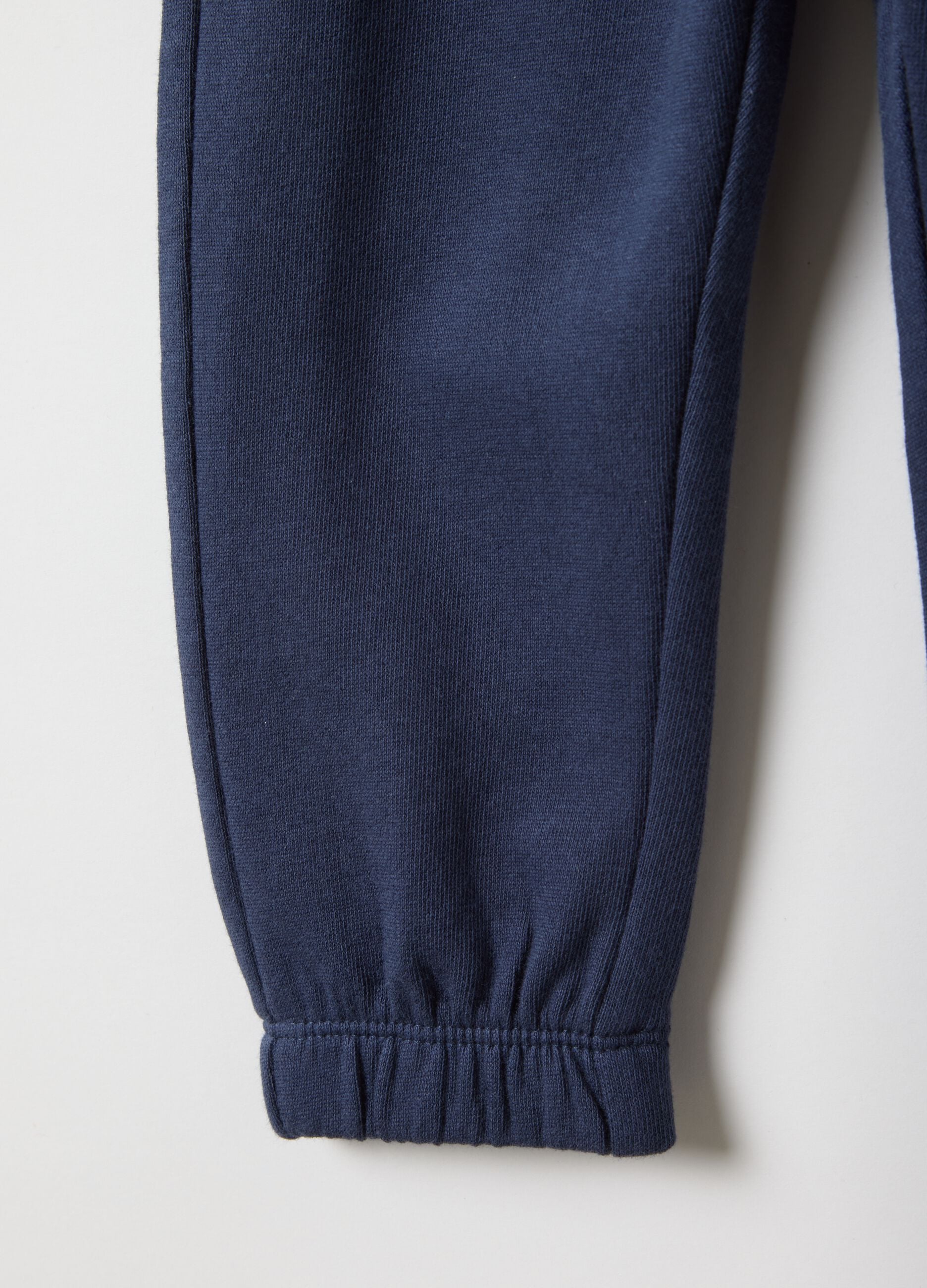 Children's blue cotton jogger trousers with regular fit