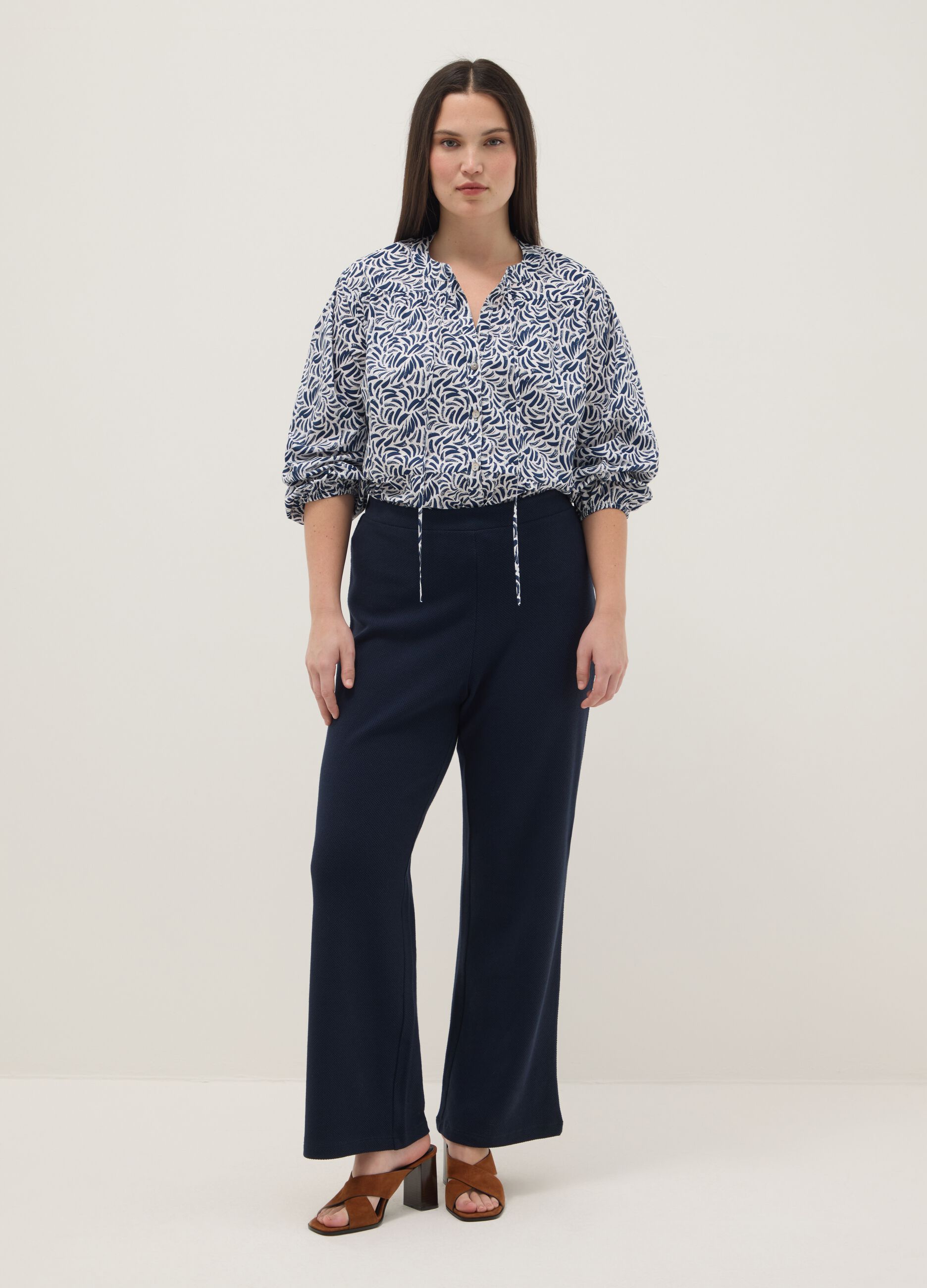 Multicolour pure cotton shirt, regular fit with patterns