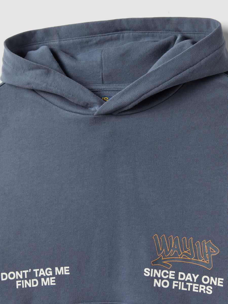 Grey oversized pure cotton hoodie for boys_2