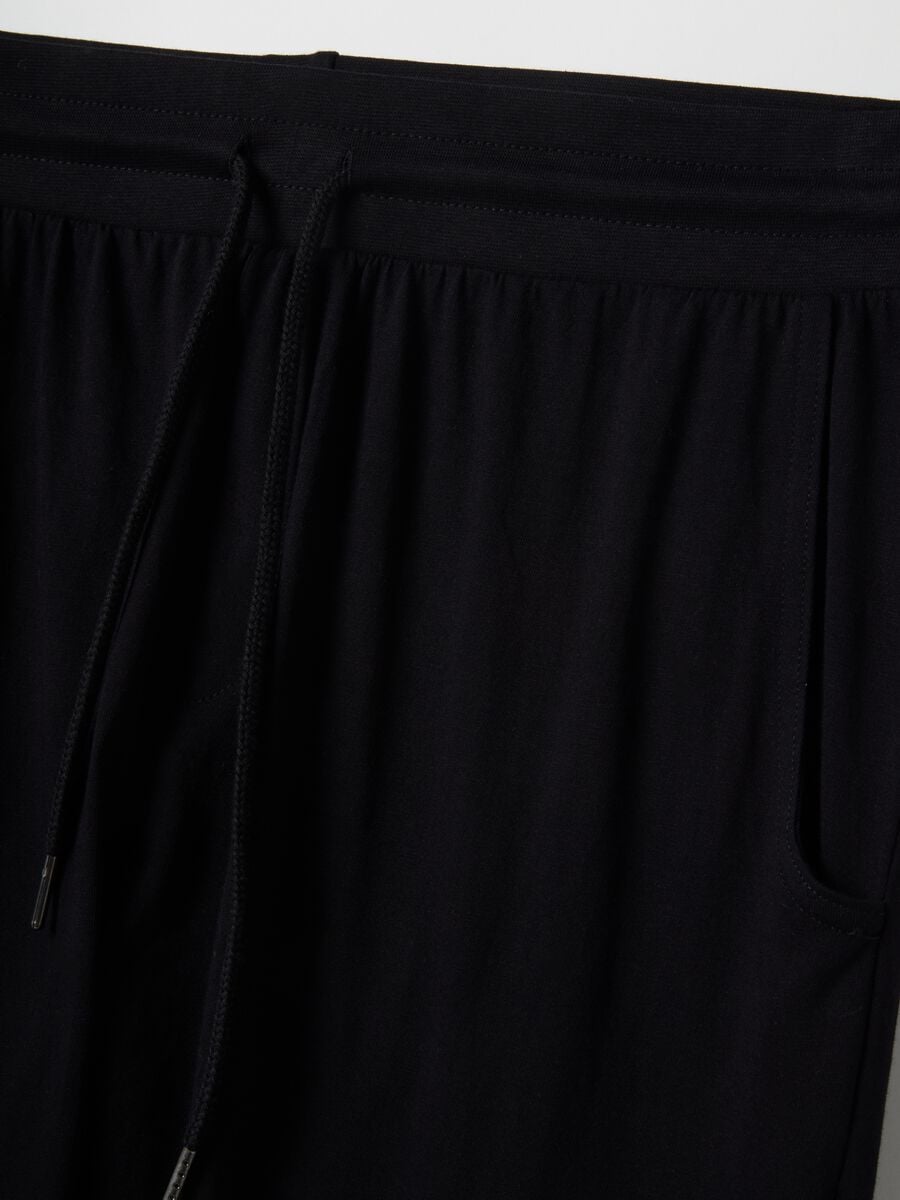 Black pure cotton pyjama trousers regular fit_5