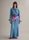 Long dress in pure blue lyocell denim regular fit with belt_0