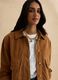 Regular fit brown genuine leather jacket with buttons_3