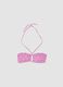 Pink bandeau bikini top in stretch fabric_4