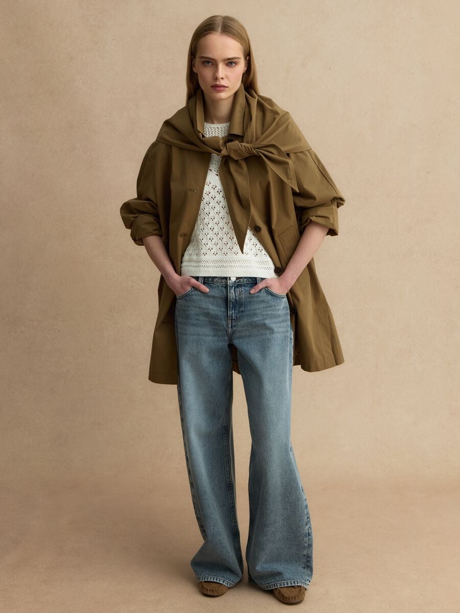 Brown pure cotton raincoat_2