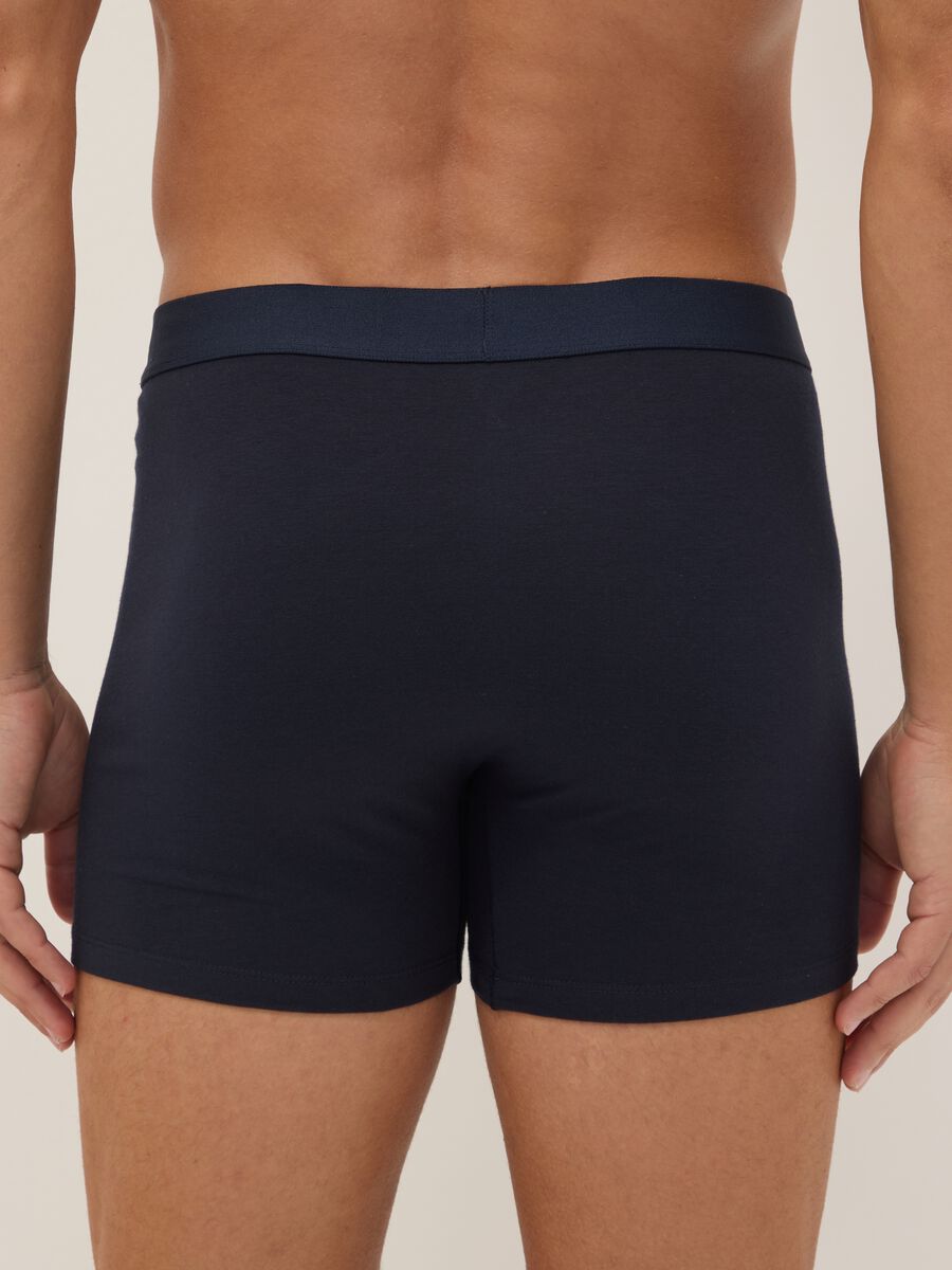 Tripack di boxer midi blu in cotone organico_2