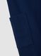 Pantaloni jogger blu in puro cotone organico con tasche cargo per bambino_3
