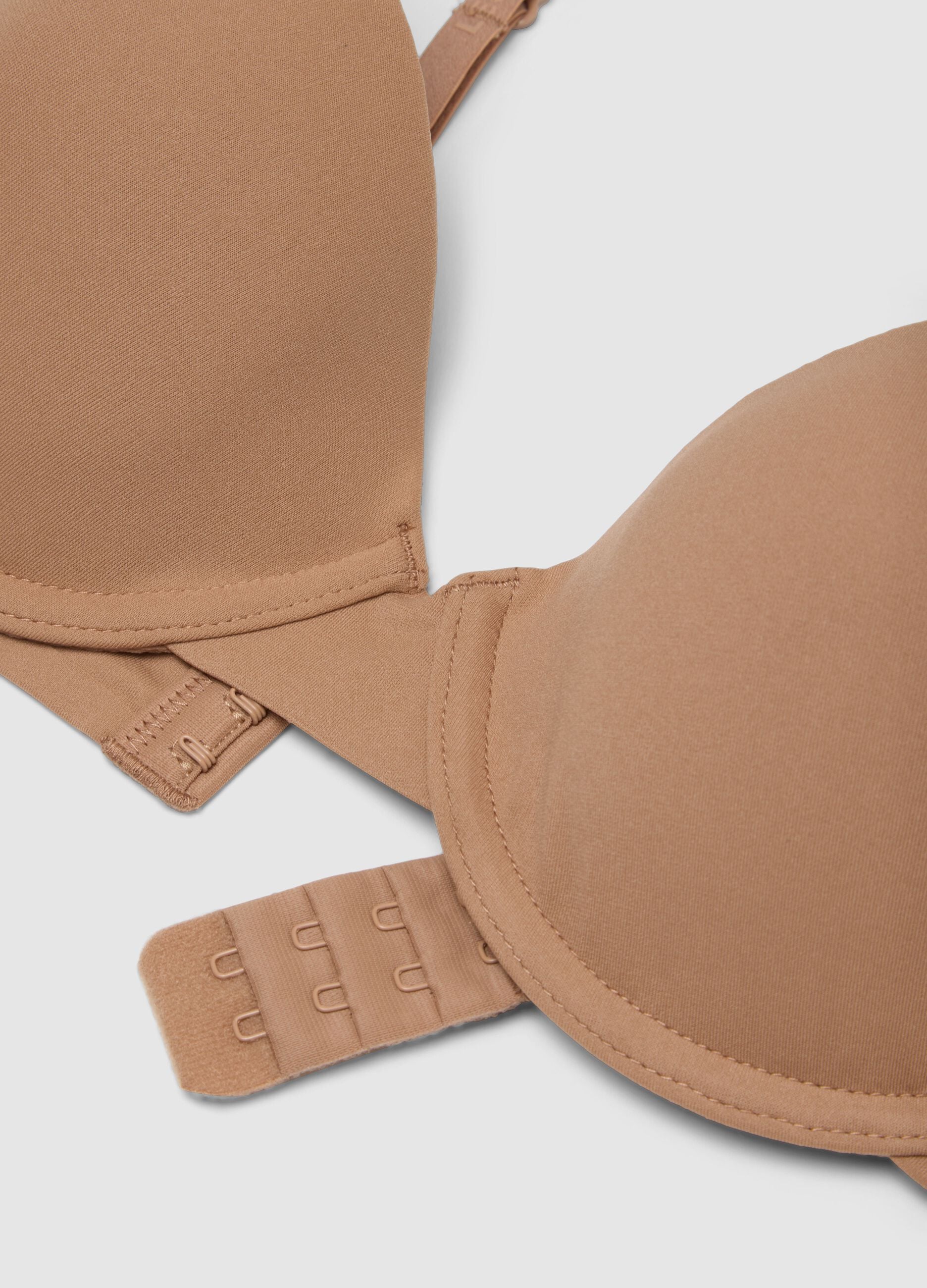 Beige full coverage bra with padded cups