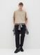 Black cargo joggers with drawstring_0