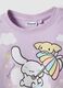 Girls' regular fit purple stretch cotton T-shirt with print_2