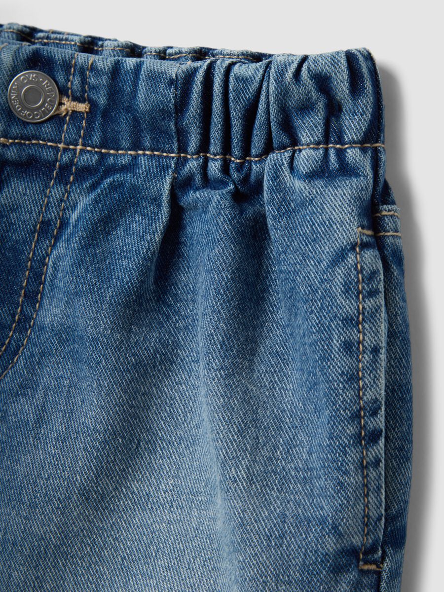 Girls&rsquo; blue denim shorts in pure cotton, regular fit_2