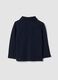 Blue long-sleeved organic cotton polo shirt_1