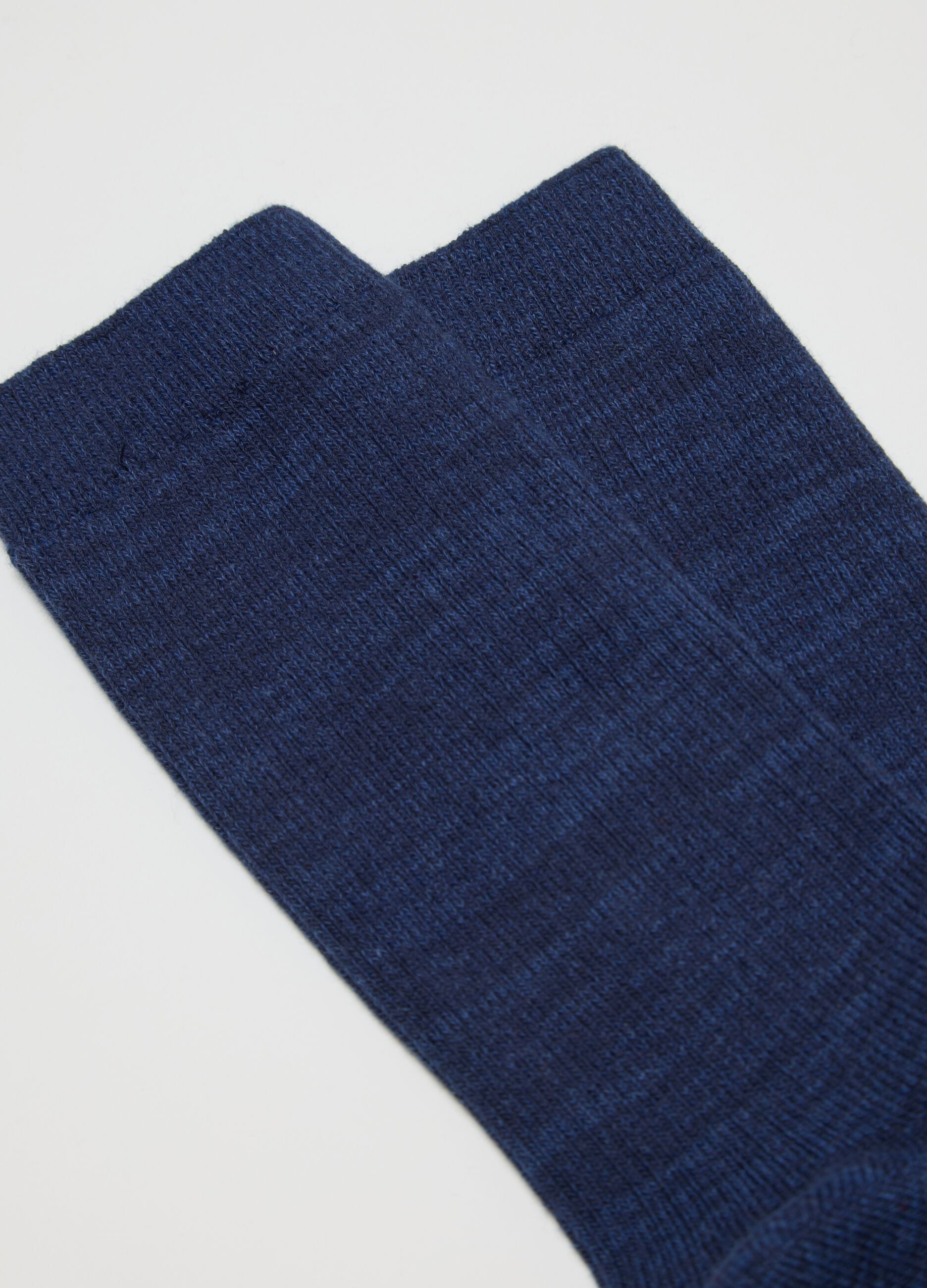 Blue Midi Cotton Blend Socks