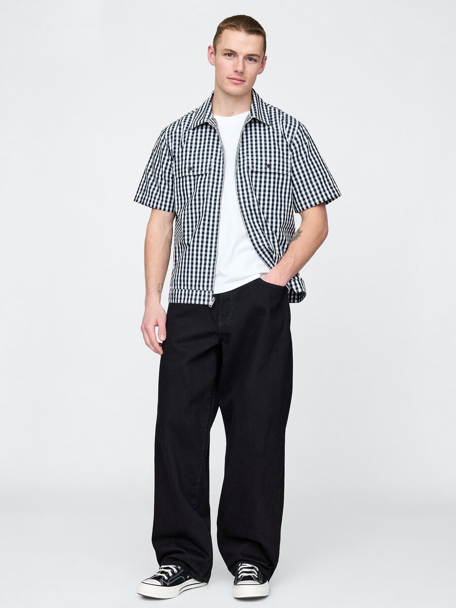 Multicoloured pure cotton check shirt_1