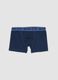 Blue midi boxer briefs in stretch organic cotton for boys_0