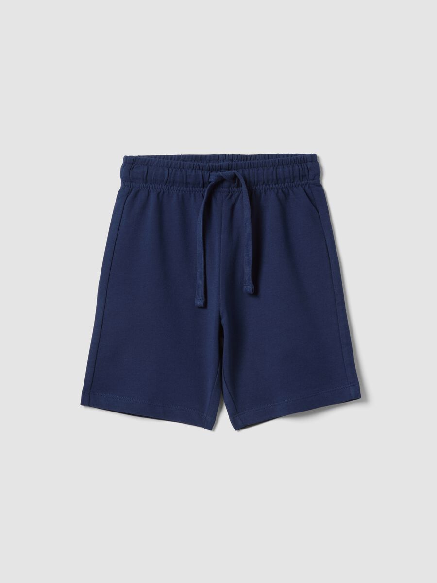 Kids' regular fit blue pure cotton shorts_0