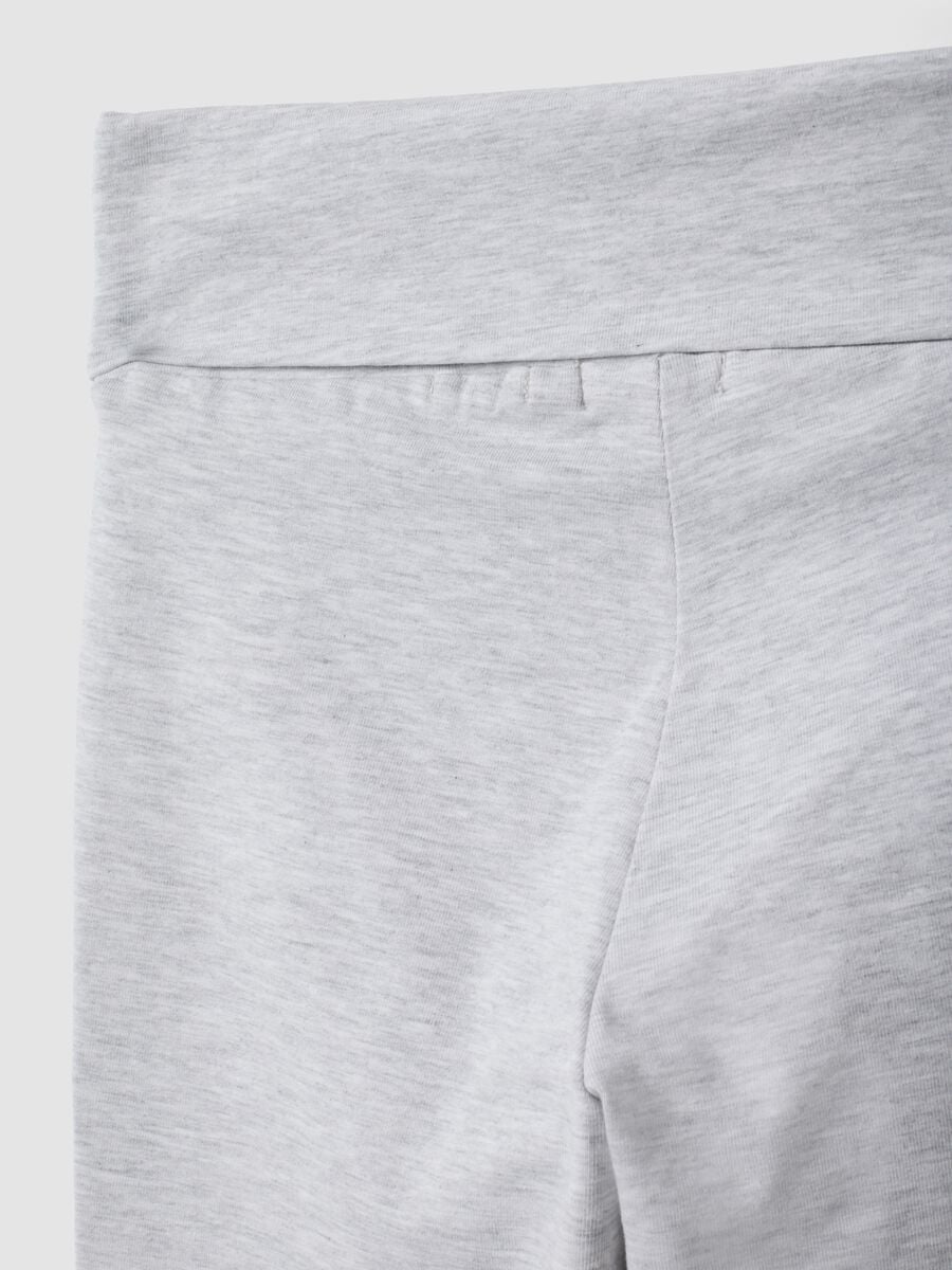 Girls&rsquo; grey flared leggings in stretchy organic cotton_5