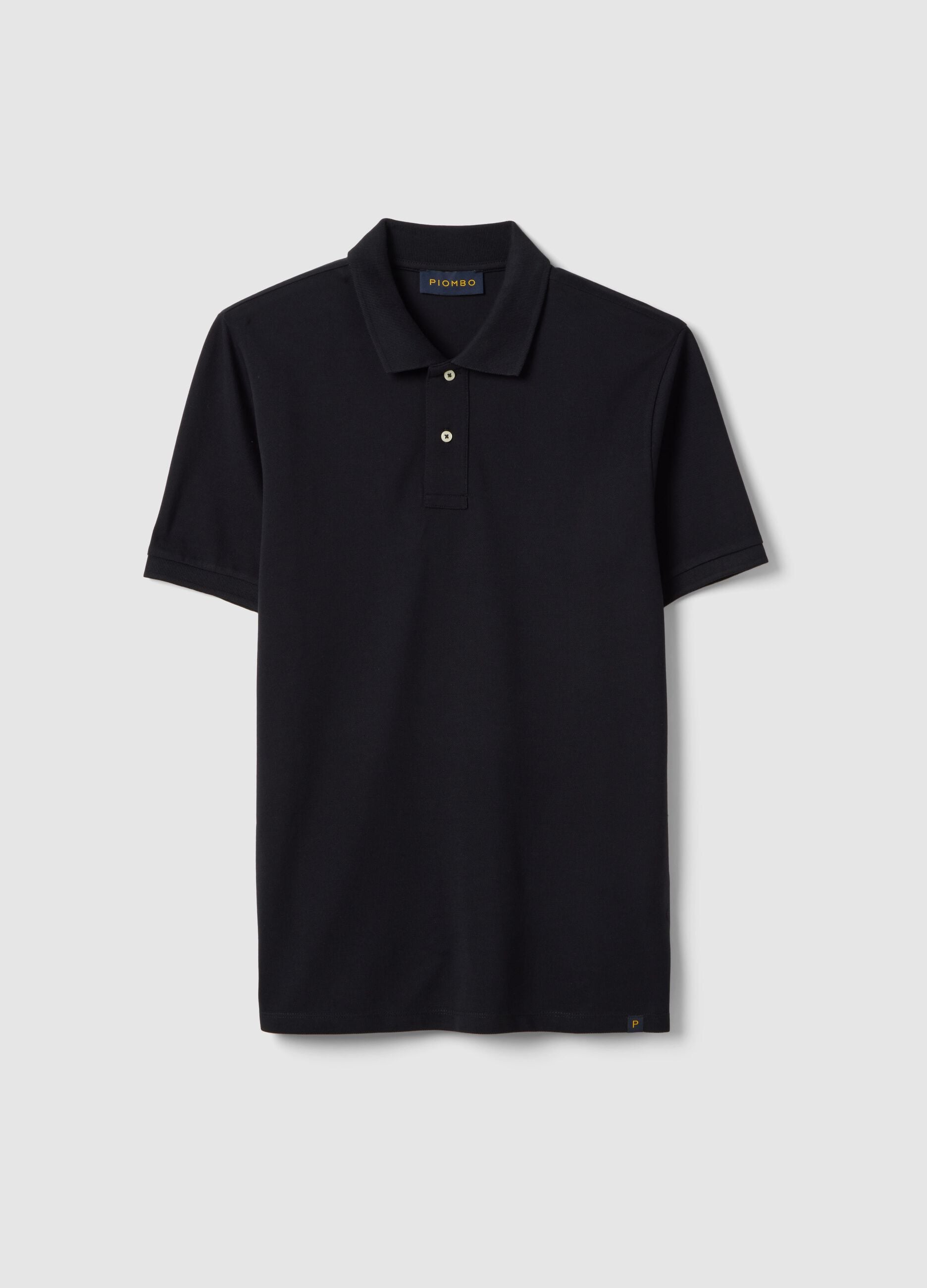 Black Supima Cotton Polo Shirt, Regular Fit