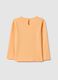 Orange long-sleeve pure cotton girl's T-shirt with prints_1