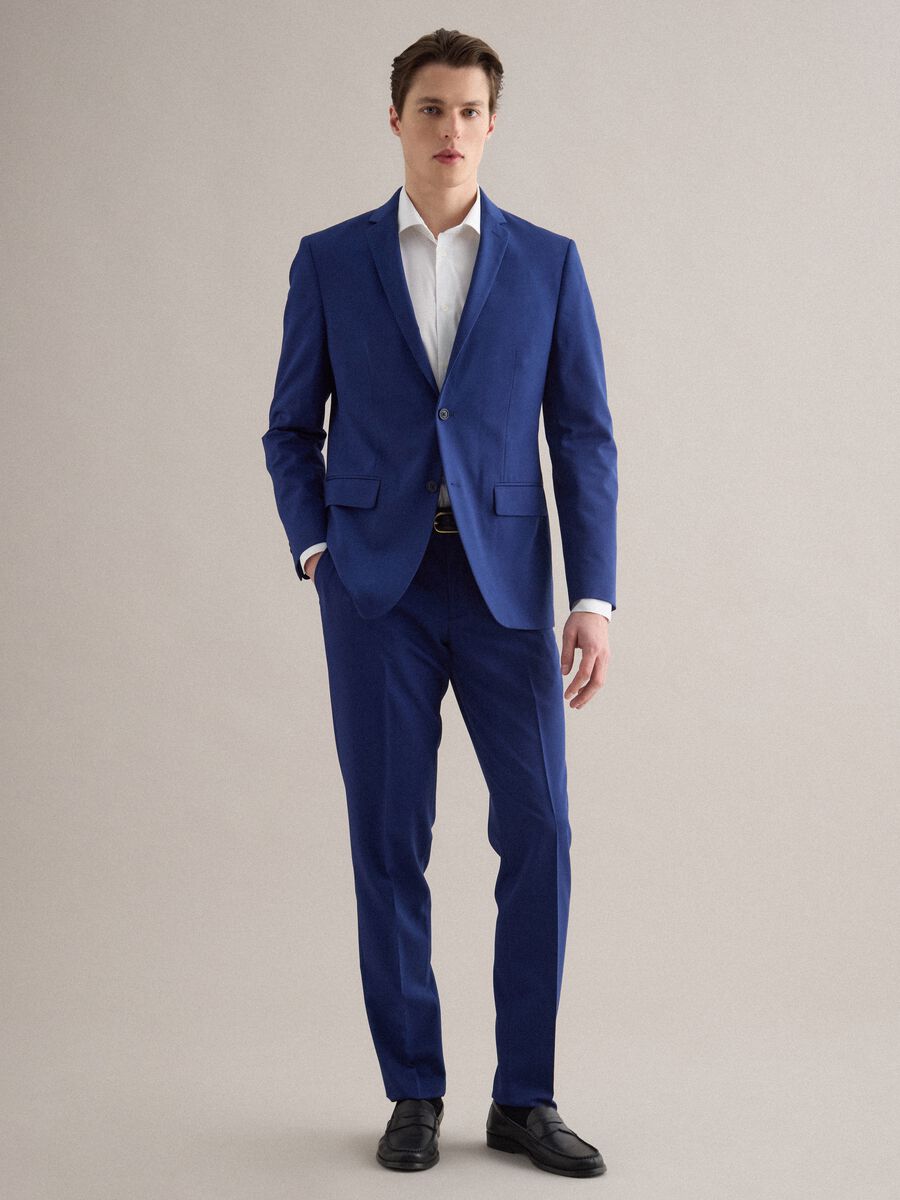 Elegant blue slim fit trousers_0