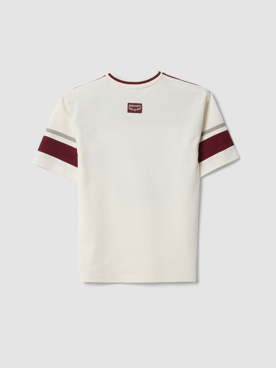White pure cotton T-shirt with contrast panels_4
